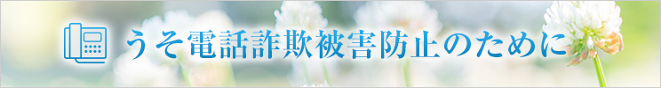 うそ電話詐欺被害防止のために